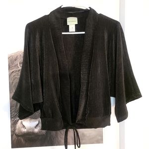 Black Ribbed Tie Top - Small - New